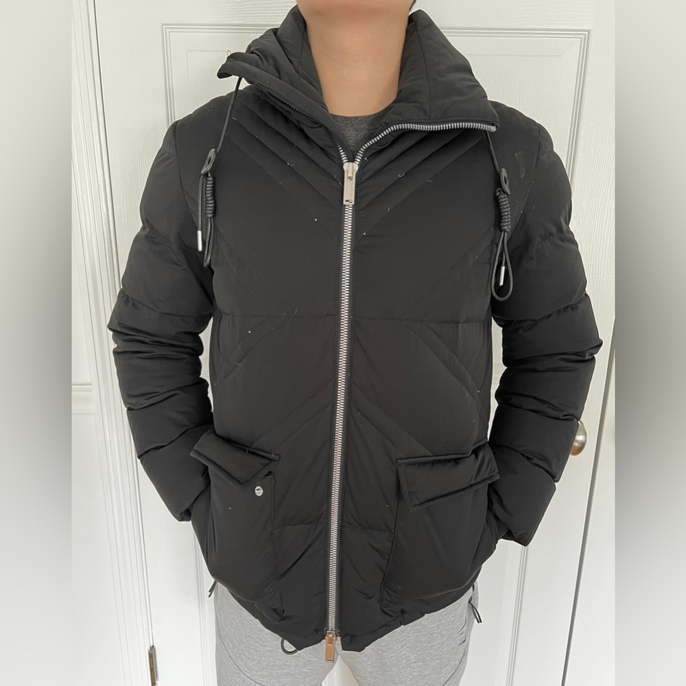 Karl Lagerfeld Paris Down Puffer coat Black X Quilted high neck Men's size S